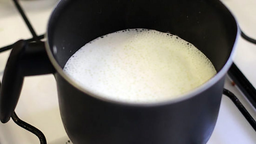 Milk about to boil